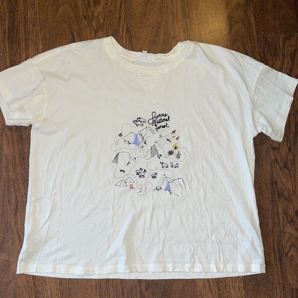 Anthropologie Lou & Grey - sierra national forest embroidered tee - small New - Picture 3 of 8